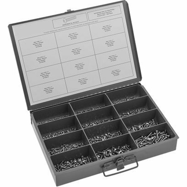 Bsc Preferred 18-8 Stainless Steel Phillips Rounded Head Screw Assortment with 1200 Pieces 93175A212